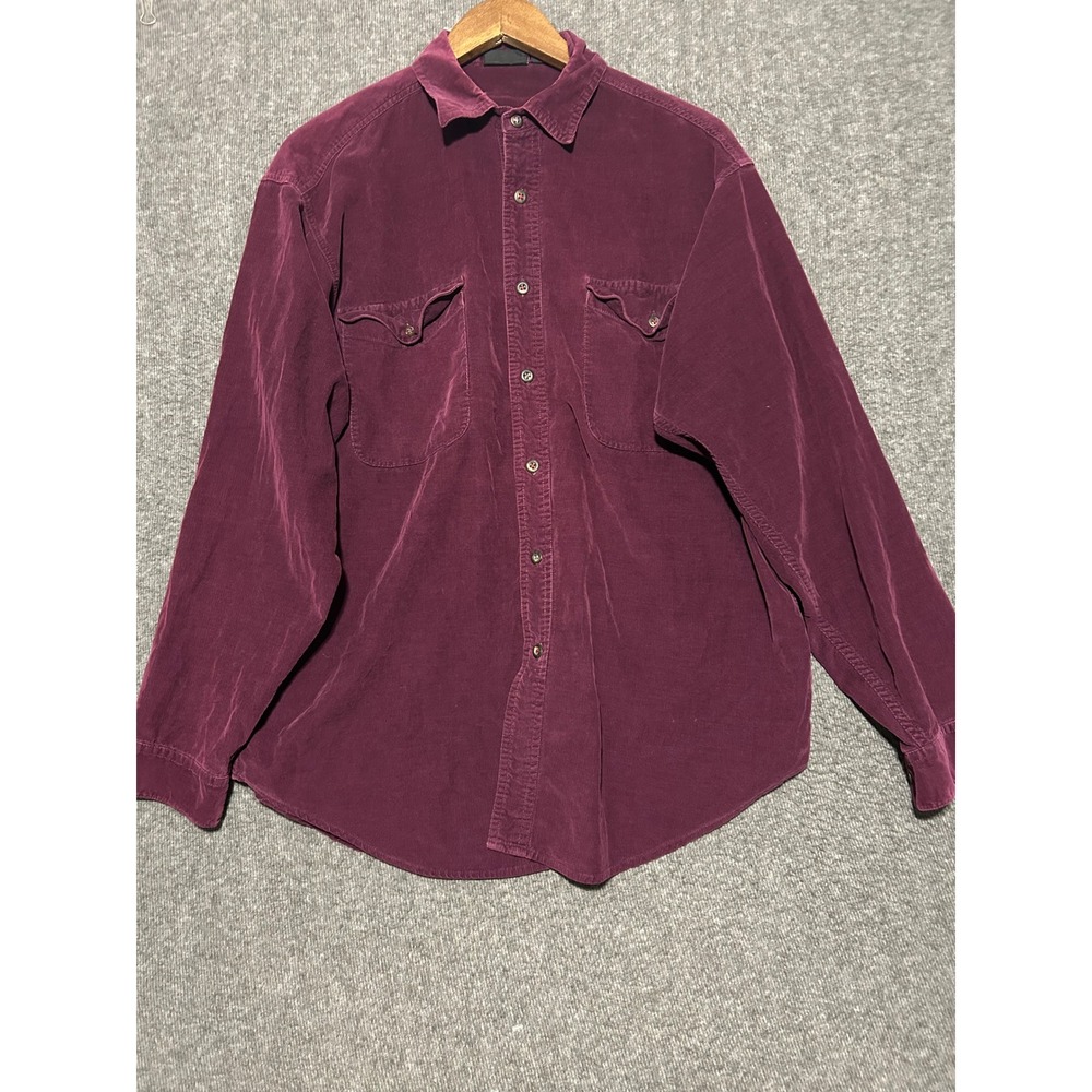 Vintage Patagonia Men's medium Long Sleeve Corduroy Cotton Shirt Purple Y2K